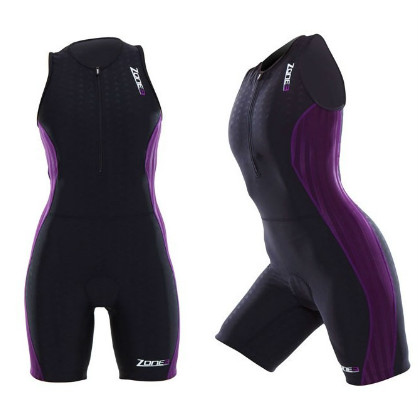 Zone3 Aquaflo tri suit zwart/paars dames Z14122